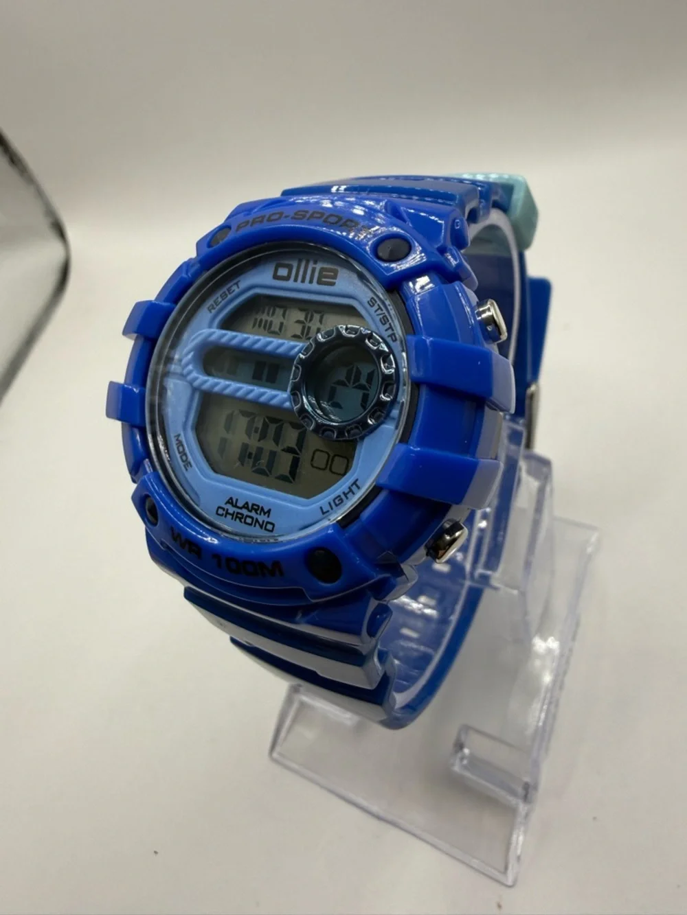 Ollie Digital Watch featuring a Blue Resin Band and Bezel Chronograph